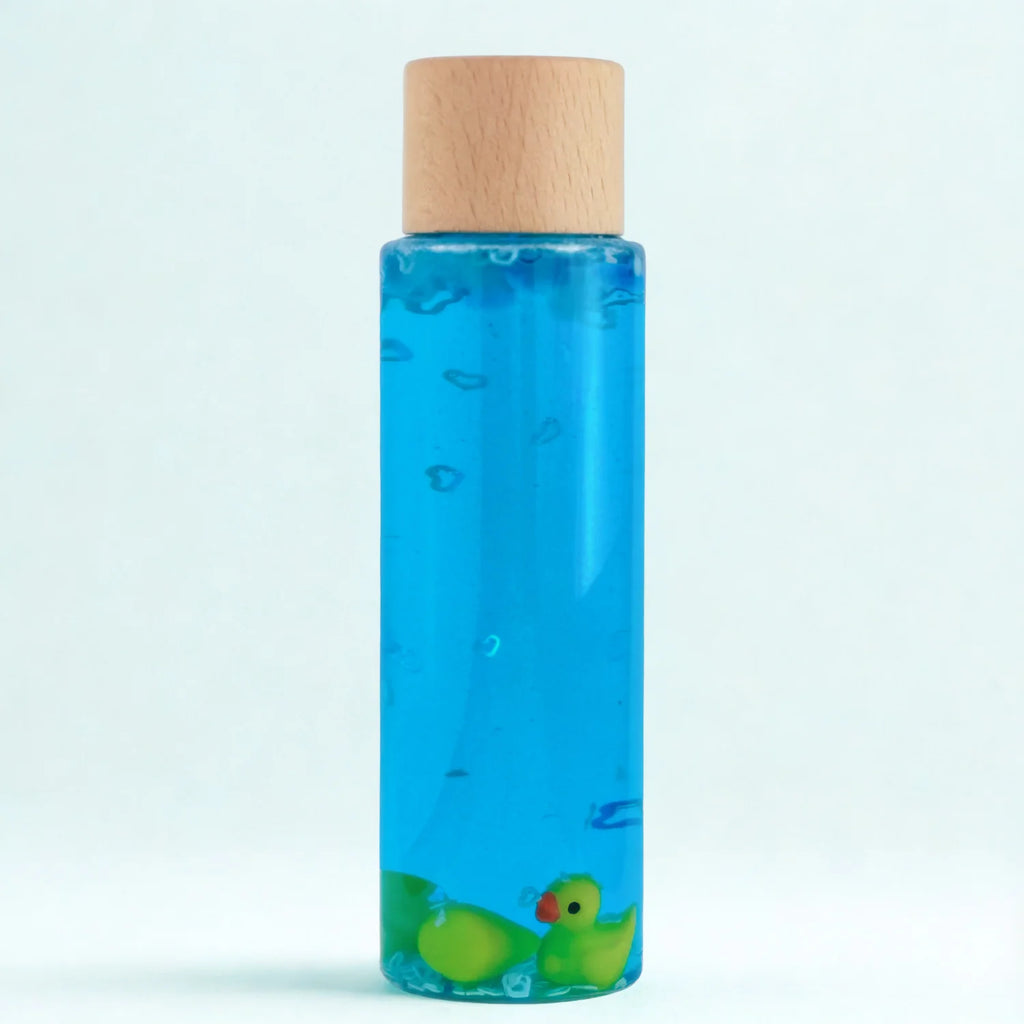 Bouteille Sensorielle Bleu Canard – Bien Comme Bébé – vue principale