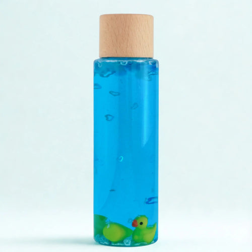 Bouteille Sensorielle Bleu Canard – Bien Comme Bébé – vue principale