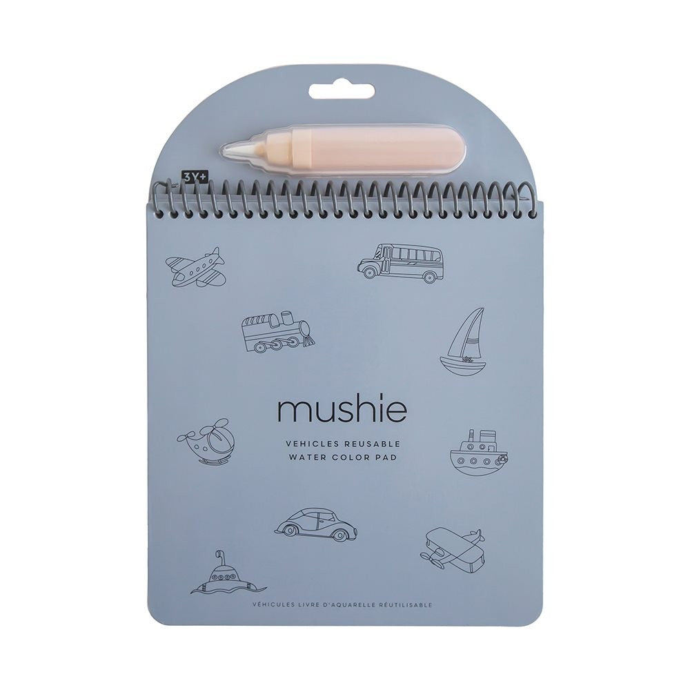 Cahier de Coloriage à l'Eau Véhicules – Mushie – vue principale